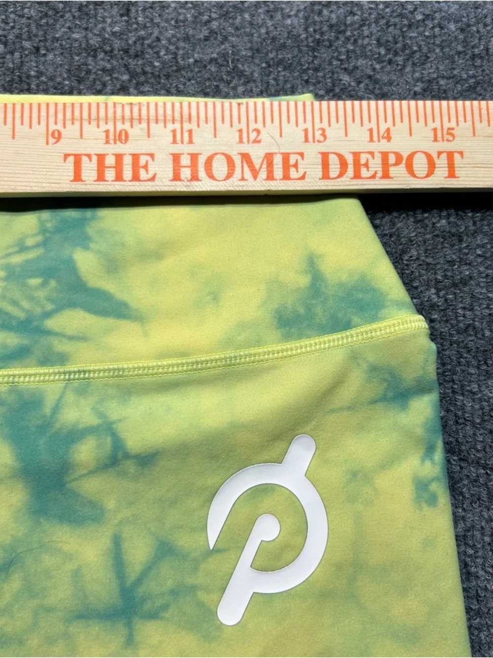 Peloton Neon Yellow and Teal Tie-Dye High-Rise Leggings - Picture 5 of 8